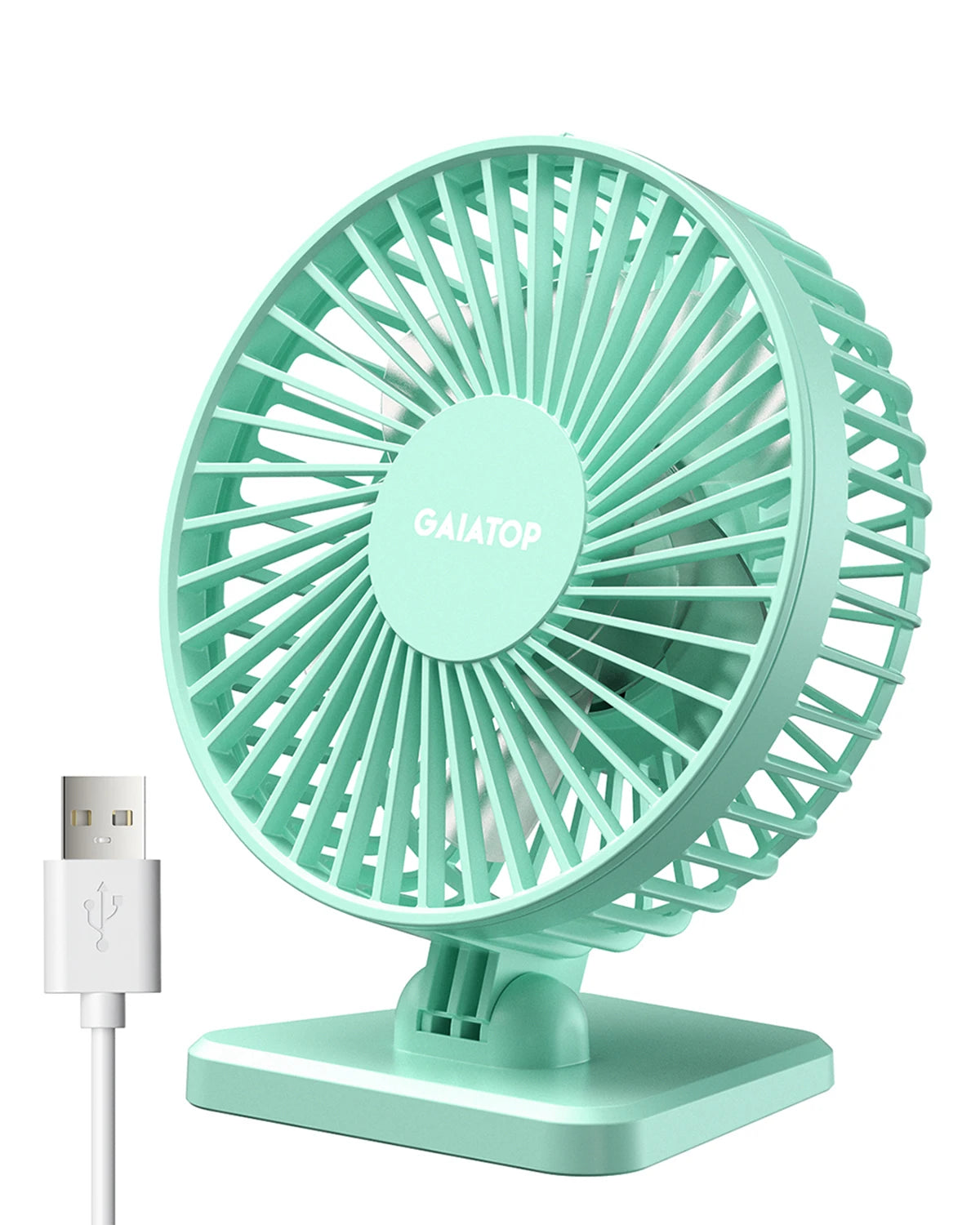 Ventilateur USB de Bureau GAIATOP – Mini Ventilateur Portable 3 Vitesses, Silencieux, 5W