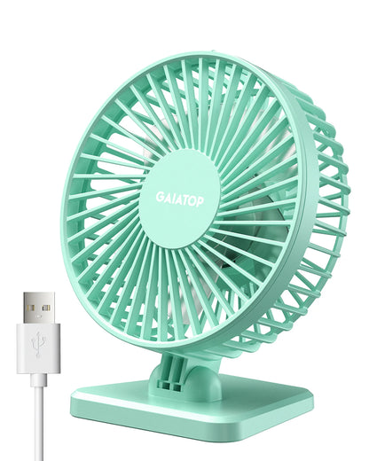 Ventilateur USB de Bureau GAIATOP – Mini Ventilateur Portable 3 Vitesses, Silencieux, 5W