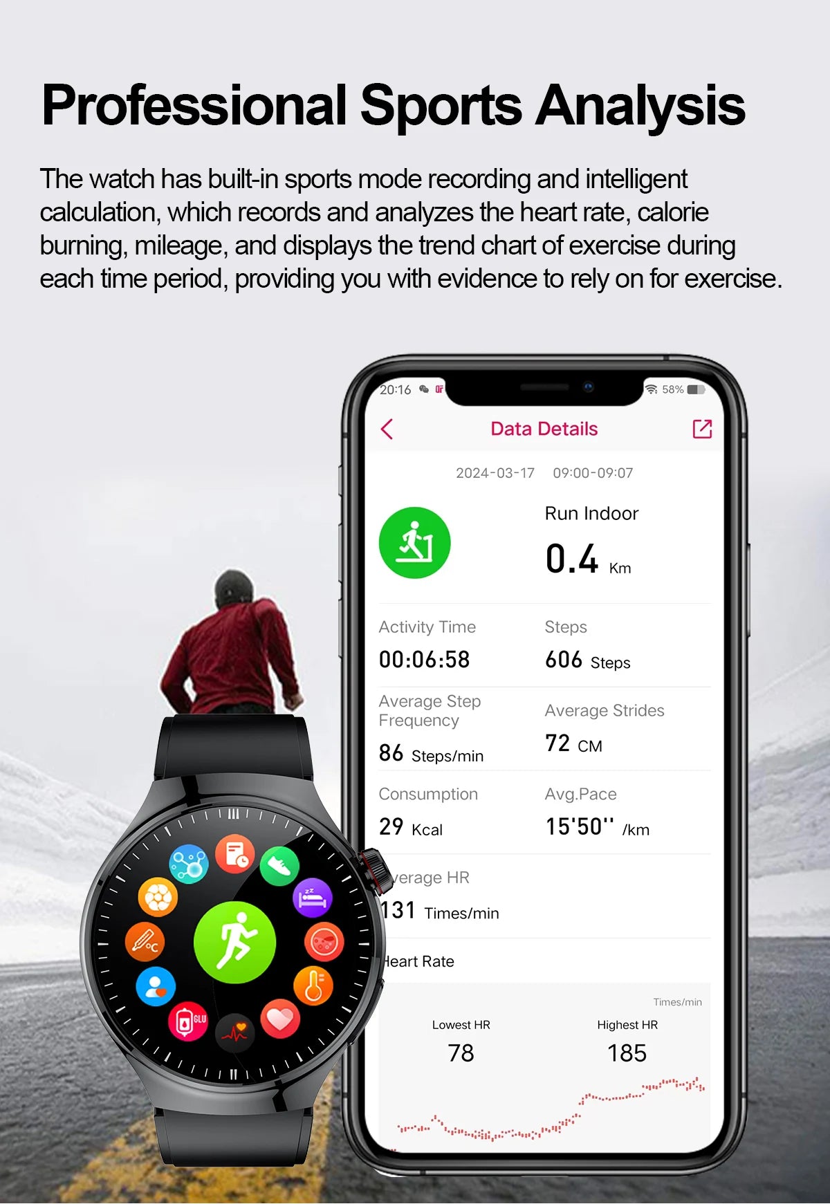 Montre Connectée Médicale GUHUAVMI TK26 – ECG+PPG – Uric Acid, Température, Lipides, Appels Bluetooth – Écran AMOLED 1.43” – Étanche IP68 - BLACKBEARD OUTDOOR INDUSTRIES