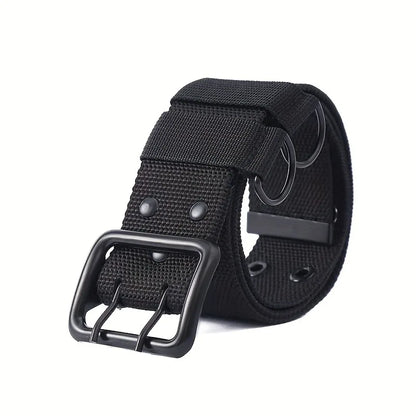 Ceinture Tactique Coton Double Trous – Homme, Outdoor, 110 à 140 cm