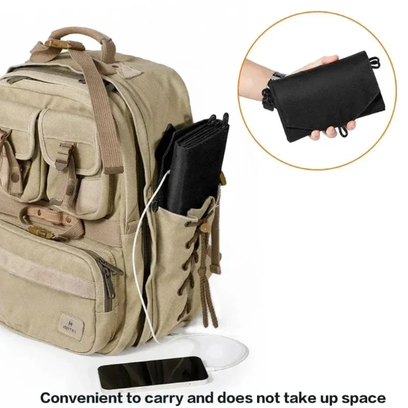 Chargeur solaire pliable portable avec chargement rapide USB Type-C pour téléphone, tablette et camping en extérieur - BLACKBEARD OUTDOOR INDUSTRIES