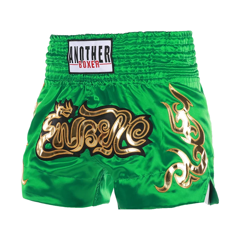 Short Muay Thai Brodé – MMA Kickboxing – Satin Polyester – Homme Femme Enfant - BLACKBEARD OUTDOOR INDUSTRIES
