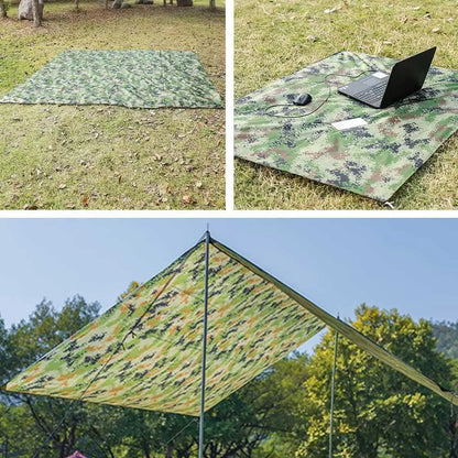 Tarp Camouflage Outdoor – Bâche Ultralégère Camping, Abri Soleil & Hamac Imperméable