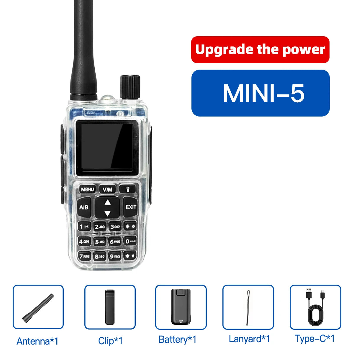 Talkie-Walkie Baofeng MINI-5 – Programmation Bluetooth, 999 Canaux, USB-C, Double PTT