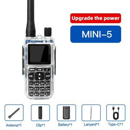 Talkie-Walkie Baofeng MINI-5 – Programmation Bluetooth, 999 Canaux, USB-C, Double PTT