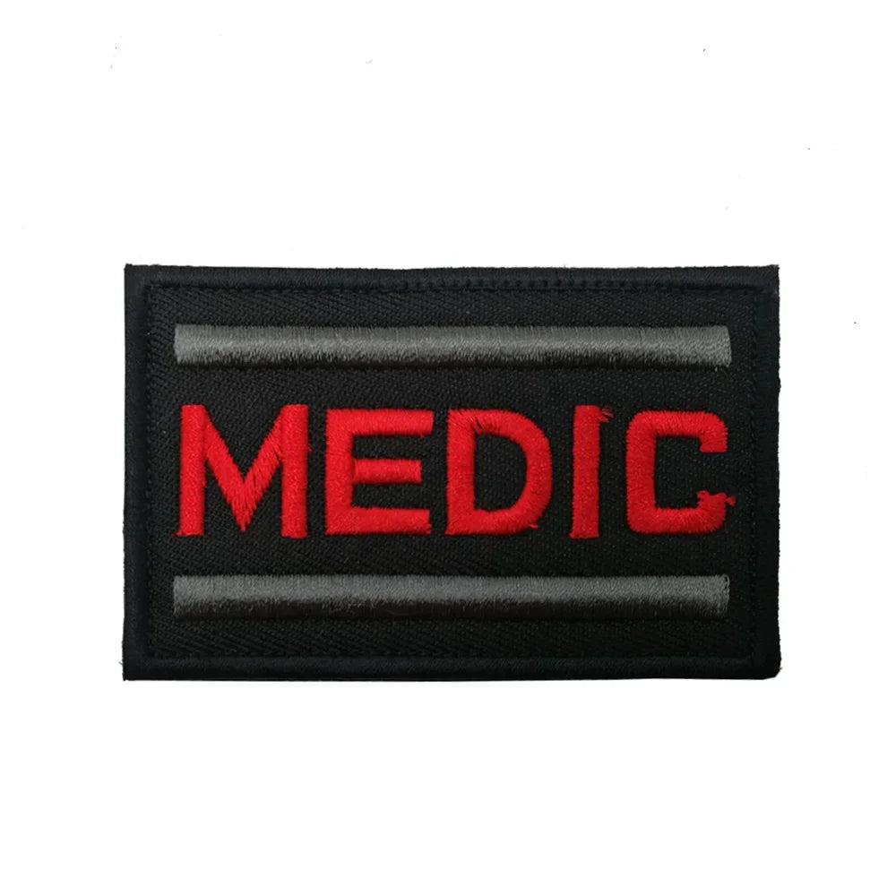 MEDIC Embroidered Patch IR Reflective Glow in Dark Tactical Military Patches Medical MED EMT PARAMEDIC Emblem PVC Rubber Badges - BLACKBEARD OUTDOOR INDUSTRIES