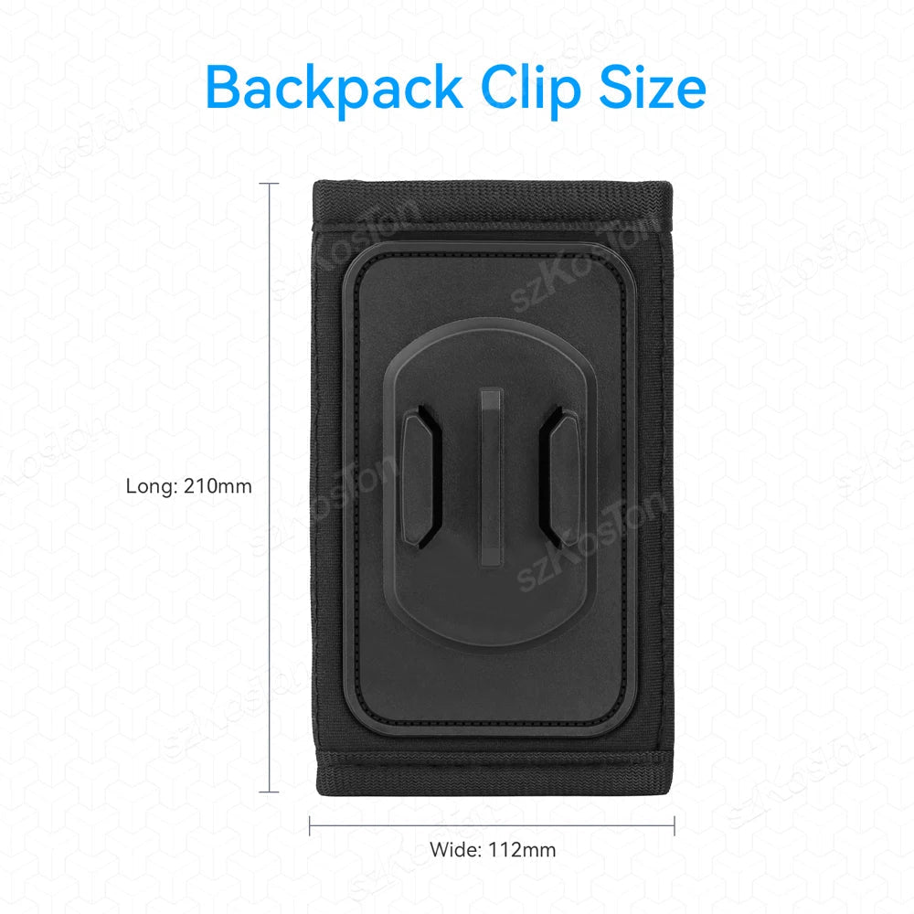 Support de Caméra 360° pour Bandoulière de Sac à Dos - Fixation pour GoPro, DJI Action, Insta360 et Plus BLACKBEARD OUTDOOR INDUSTRIES