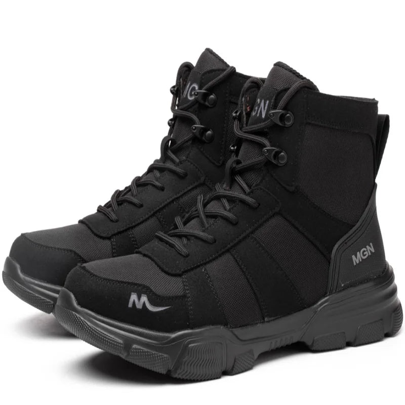 Bottes de Travail Indestructibles - Chaussures de Sécurité avec Embout en Acier, Résistantes aux Piqûres, Antidérapantes, pour Hommes et Femmes, Bottes Tactiques - BLACKBEARD OUTDOOR INDUSTRIES