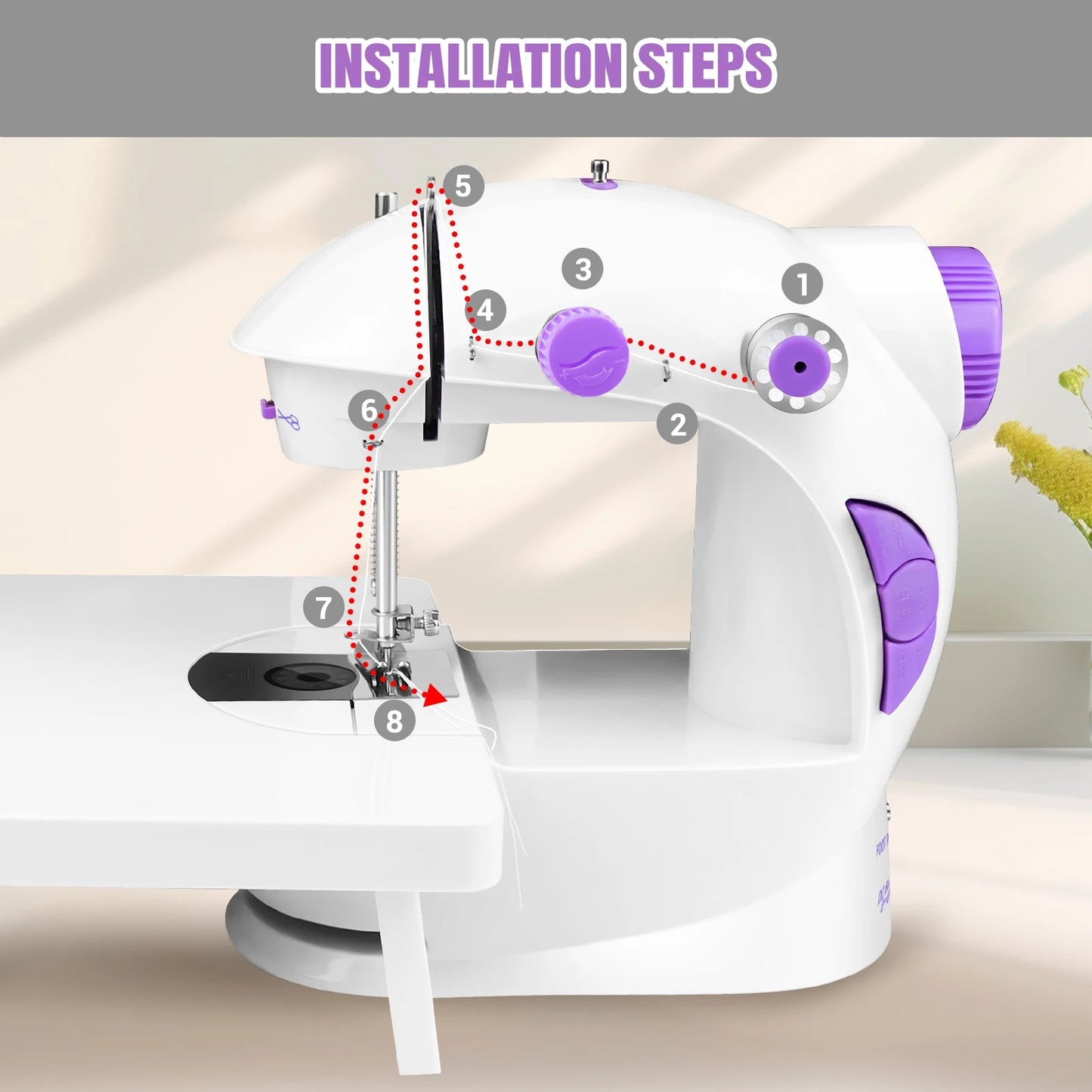 Mini Machine à Coudre avec Table d'Extension pour Débutants - Outil de Couture à Double Vitesse, Pédale et Cadeau pour Enfants BLACKBEARD OUTDOOR INDUSTRIES