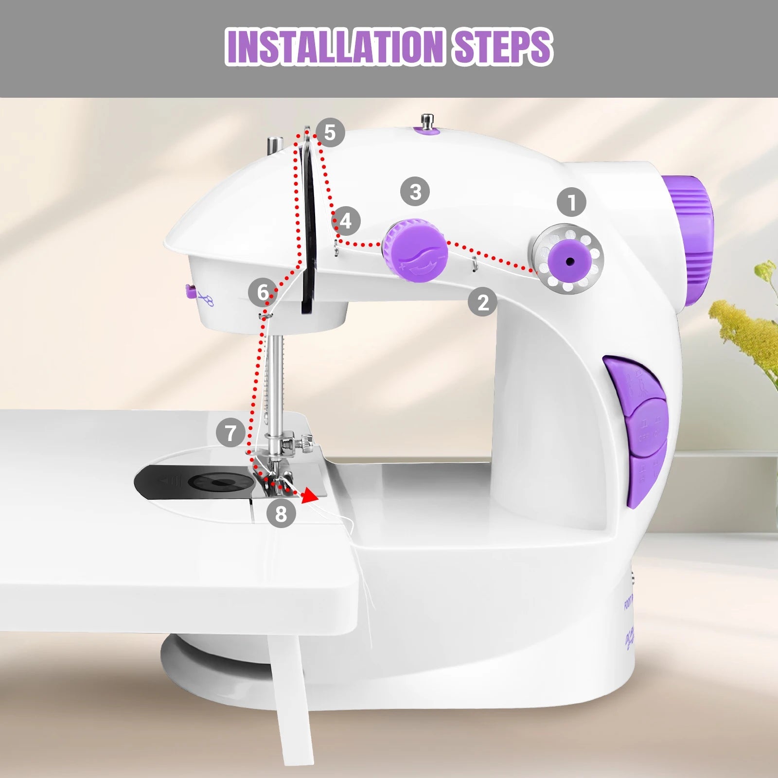 Mini Machine à Coudre avec Table d'Extension pour Débutants - Outil de Couture à Double Vitesse, Pédale et Cadeau pour Enfants BLACKBEARD OUTDOOR INDUSTRIES