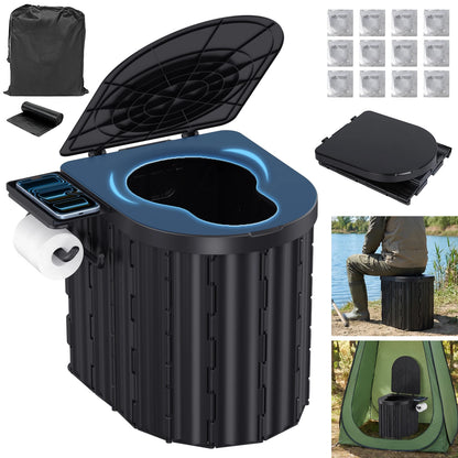 Toilette Portable Pliable Outdoor - Avec Couvercle, Charge 180kg