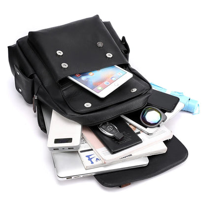 Sac à Dos Homme en Cuir PU – Élégant & Fonctionnel | Ordinateur Portable & École | 20–35L - BLACKBEARD OUTDOOR INDUSTRIES