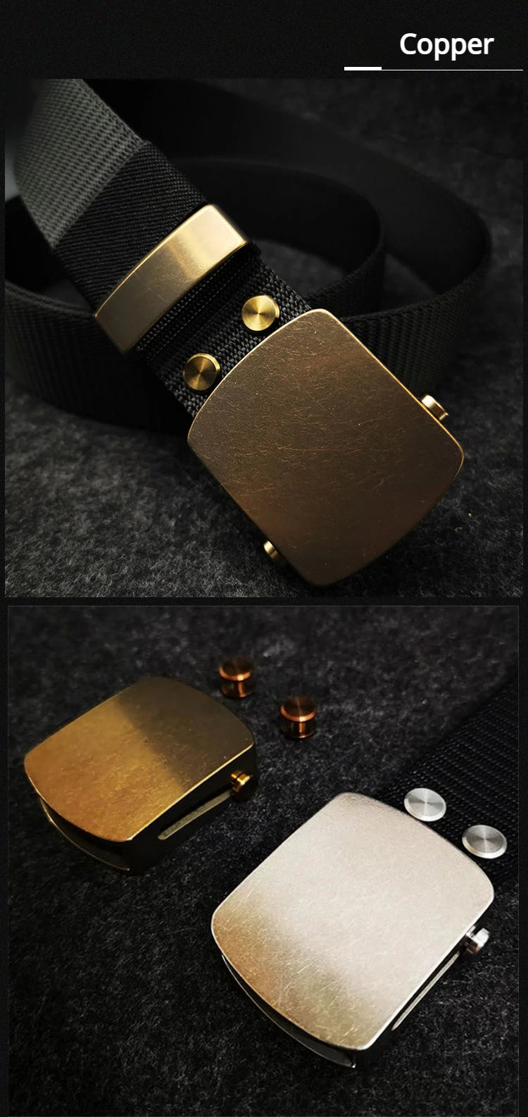 Ceinture Tactique en Nylon avec Boucle Automatique en Titane Pur (35/38 mm) Ma boutique