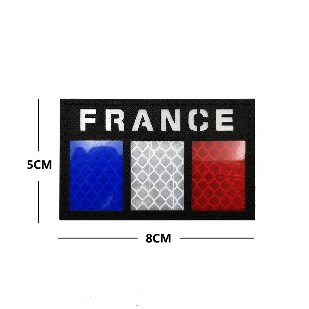 Patch Drapeau France IR Réfléchissant – Badge Tactique Brodé pour Casquette, Sac, Brassard - BLACKBEARD OUTDOOR INDUSTRIES