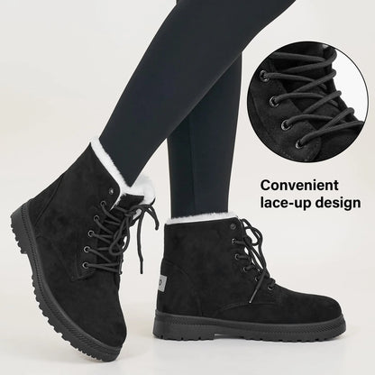 Bottines d’hiver fourrées femme à lacets