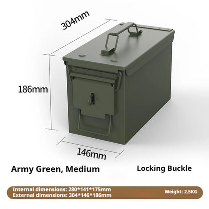 Boîte à munitions en acier multifonctionnelle étanche et sécurisée, boîte de stockage verrouillable pour valeurs et munitions, avec vis de verrouillage - BLACKBEARD OUTDOOR INDUSTRIES