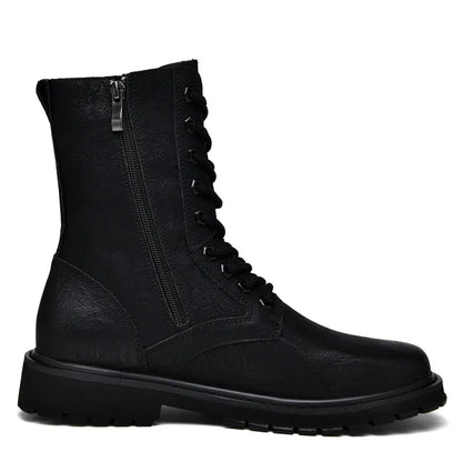 Bottes tactiques homme grande taille en cuir, hiver