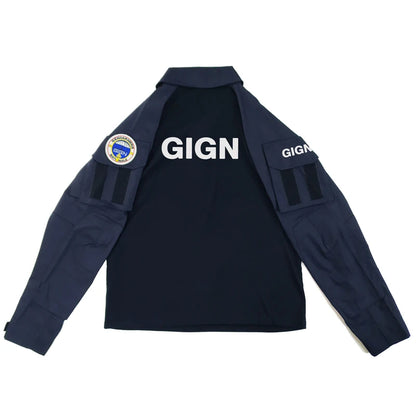 Chemise de Combat Style GIGN – Forces Spéciales Françaises, Bleu Marine, XS à XXXL