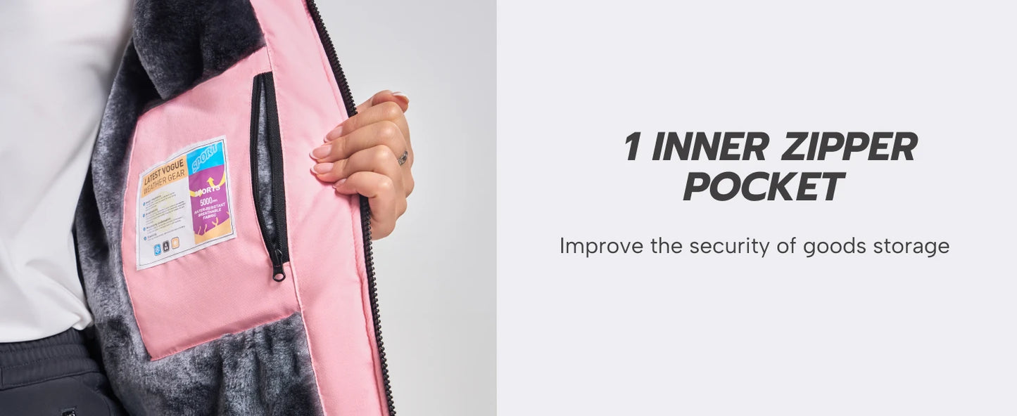 Veste Parka Hivernale TACVASEN pour Femme – Manteau à Capuche en Polaire, Imperméable et Coupe-Vent avec 5 Poches Zippées pour Ski et Snowboard - BLACKBEARD OUTDOOR INDUSTRIES