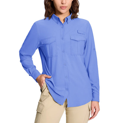 Chemise Femme de Randonnée KEFITEVD – Séchage Rapide, Respirante & Anti-UV – Manches Longues Modulables - BLACKBEARD OUTDOOR INDUSTRIES