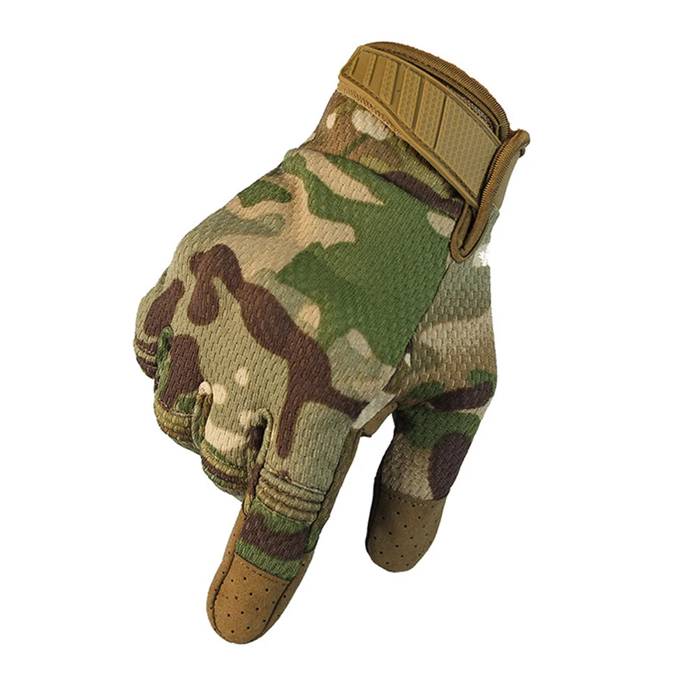 Gants Tactiques Écran Tactile – Polyester, Camouflage | Airsoft, Moto, Vélo, Paintball, Outdoor