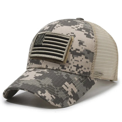 Casquette Baseball Drapeau Américain Brodé – Camouflage Respirante Unisexe | 14 Coloris - BLACKBEARD OUTDOOR INDUSTRIES