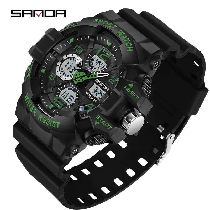 Montre militaire tactique SANDA 3168 analogique et numérique