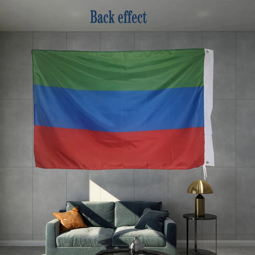Drapeau de la République du Daguestan – Bannière Personnalisée 3X5FT (90X150cm), avec Œillets en Métal Cuivré – Décoration, Événements, Sports BLACKBEARD OUTDOOR INDUSTRIES