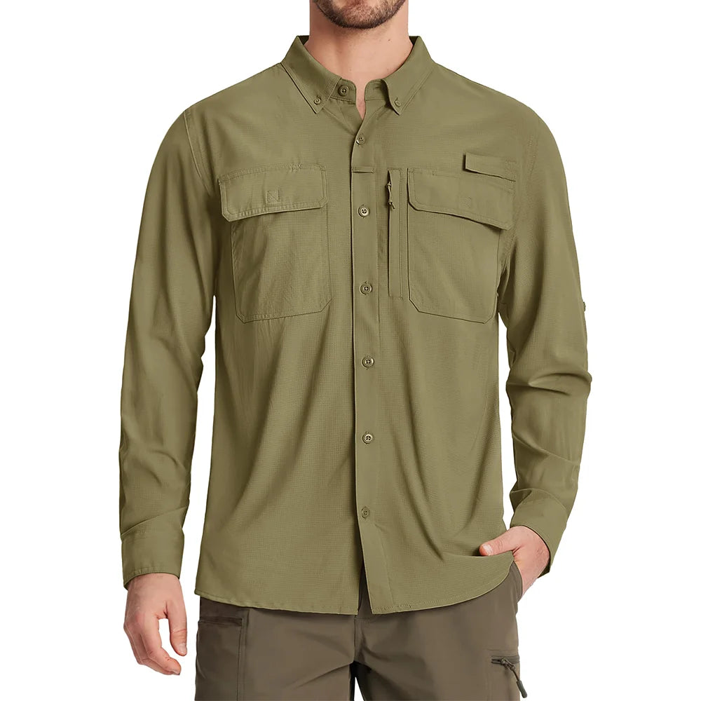 Chemise Tactique Homme TACVASEN ST144 – UPF 50+ Manches Longues | Séchage Rapide | Respirante | Multi-poches - BLACKBEARD OUTDOOR INDUSTRIES