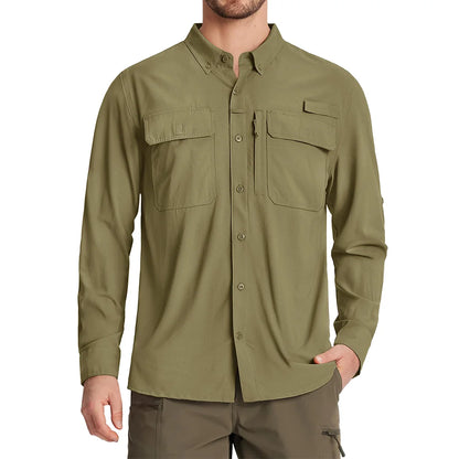 Chemise Tactique Homme TACVASEN ST144 – UPF 50+ Manches Longues | Séchage Rapide | Respirante | Multi-poches - BLACKBEARD OUTDOOR INDUSTRIES