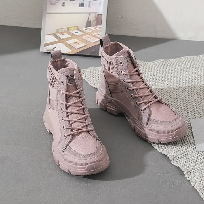 Bottines Femme en Toile – Style Désert & Moto – Hautes, Plates et Tendance – UXST - BLACKBEARD OUTDOOR INDUSTRIES