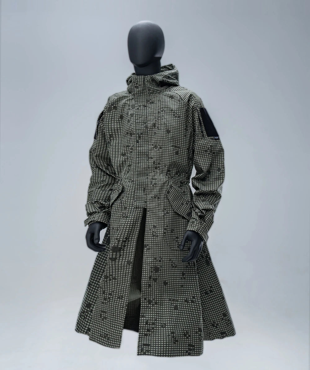 Manteau tactique à capuche homme : trench long coupe-vent en coton-polyester - BLACKBEARD OUTDOOR INDUSTRIES