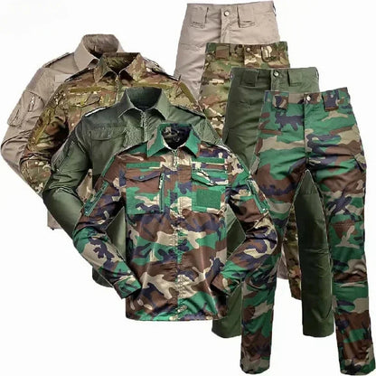 Set de Vêtements Tactiques BDU - Chemise et Pantalon Camouflage pour Entraînement en Plein Air, Randonnée, Chasse, Airsoft, Sniper, Combat, Ghillie Suit - BLACKBEARD OUTDOOR INDUSTRIES