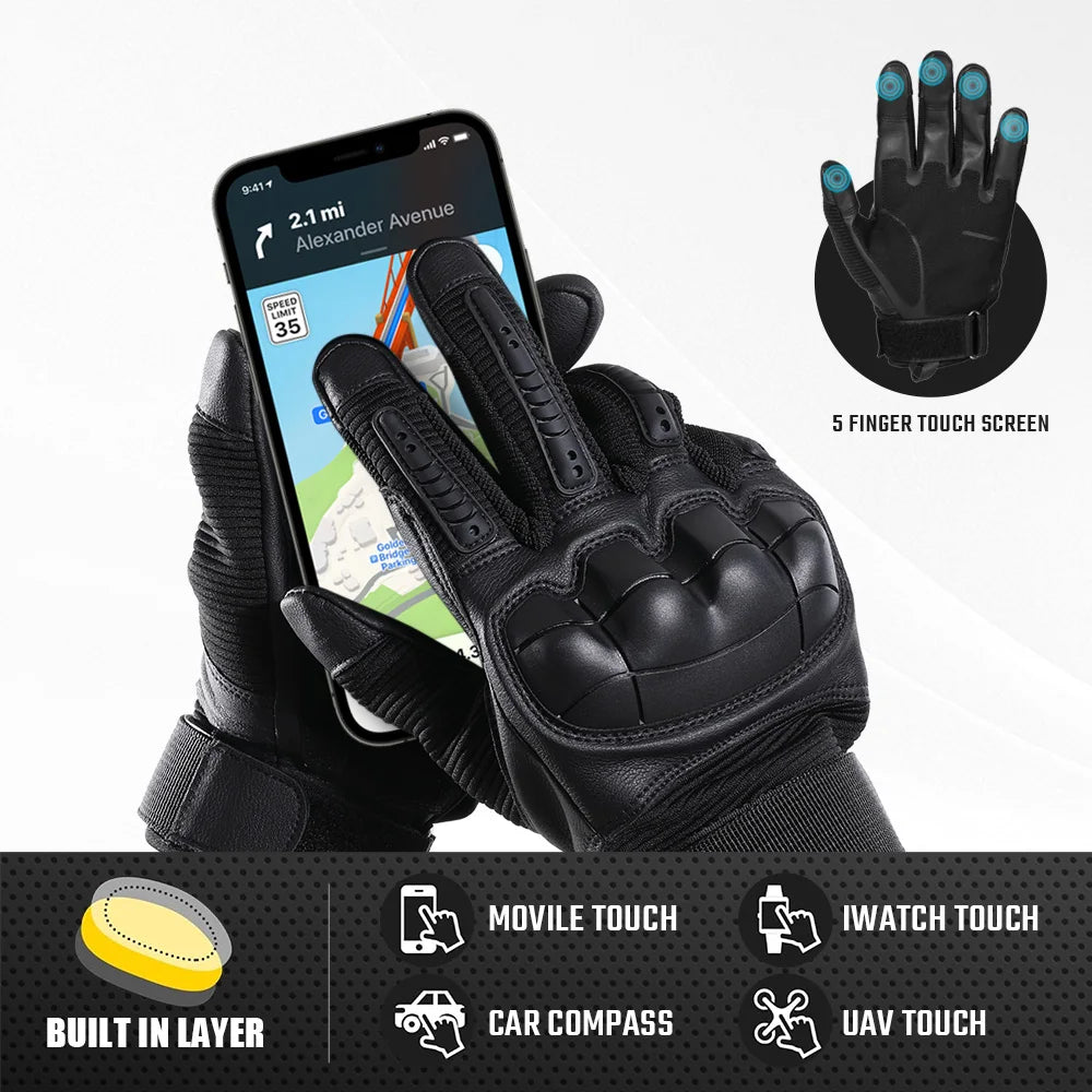 Gants Tactiques Plein Doigt JIUSUYI – Coque Caoutchouc Tactile Airsoft moto Combat