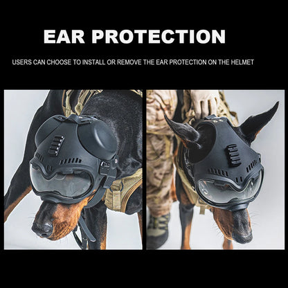Casque tactique K9 pour chien avec lunettes protection - BLACKBEARD OUTDOOR INDUSTRIES