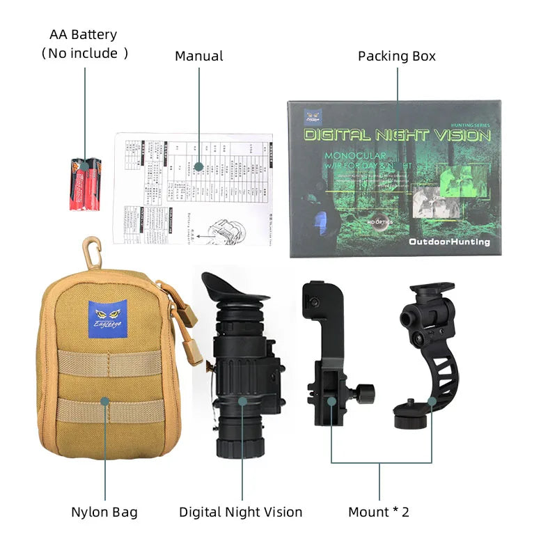 Monoculaire de vision nocturne PVS-14 numérique IR 200m pour une visibilité optimale