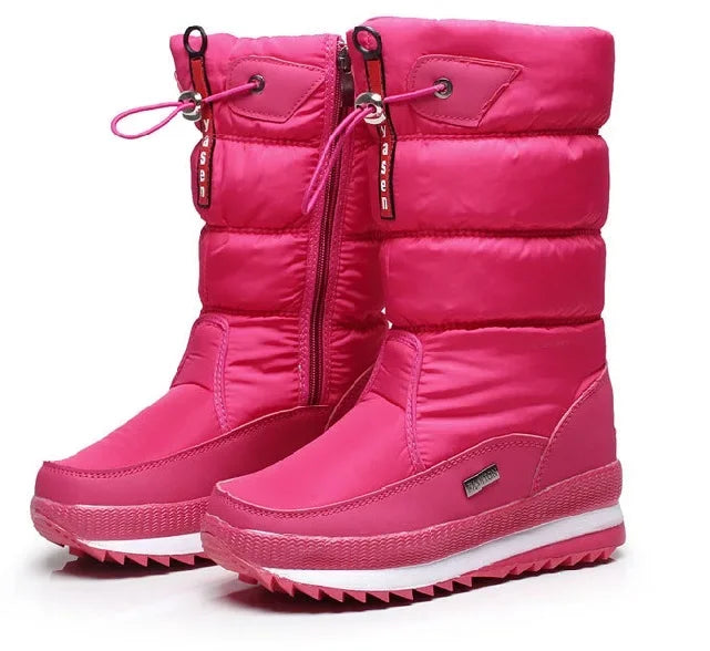 Bottes d'hiver fourrées à plateforme, modèle 686