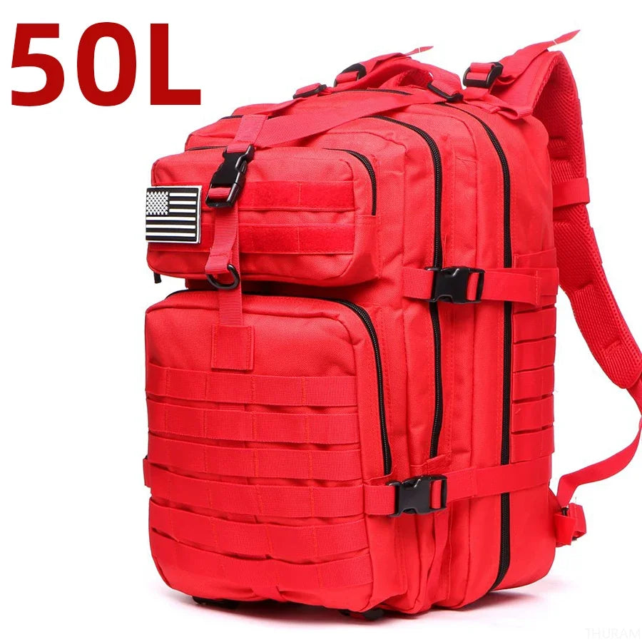 Sac à Dos Tactique MOLLE 25L/50L – Nylon Imperméable, Compatible Laptop | Randonnée, Chasse, Camping
