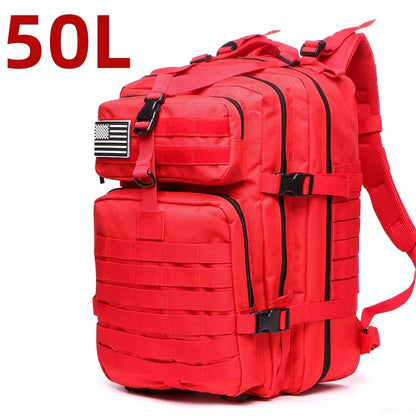 Sac à Dos Tactique MOLLE 25L/50L – Nylon Imperméable, Compatible Laptop | Randonnée, Chasse, Camping