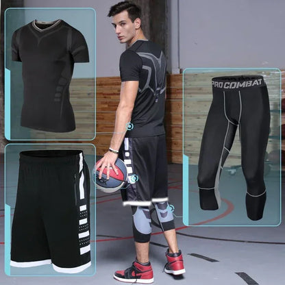 Ensemble sport homme compression, 2, 3 ou 5 pièces