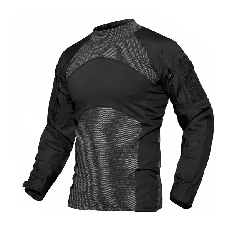 T-shirt Tactique Homme – Camouflage, Manches Longues, Idéal pour le Combat, Airsoft, Paintball, Chasse - BLACKBEARD OUTDOOR INDUSTRIES