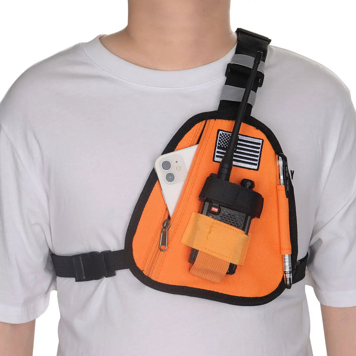 Gilet Tactique Poitrine Nylon – Holster Radio Baofeng BF-888S UV-5R | 4 Coloris | Mains Libres - BLACKBEARD OUTDOOR INDUSTRIES