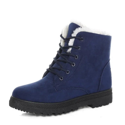 Bottines d’hiver fourrées femme à lacets