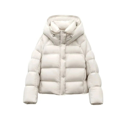 Doudoune femme courte à capuche en coton