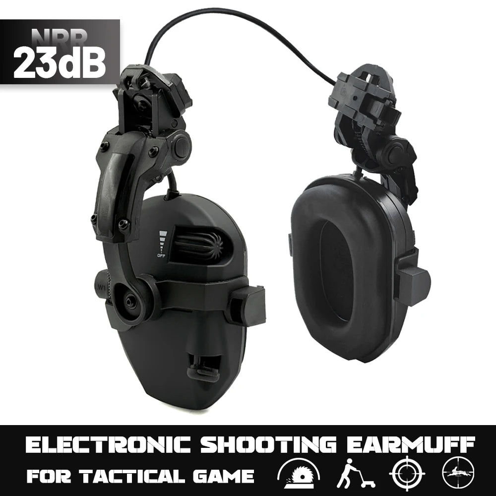 Casque Anti-Bruit Électronique Actif – Protection Auditive 23 dB NRR, Amplification ×4, Entrée AUX