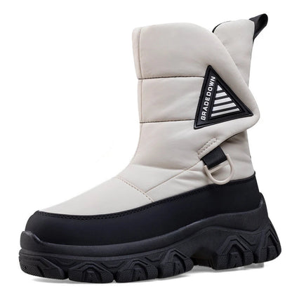 Bottes de neige femme mi-mollet doublées en flanelle