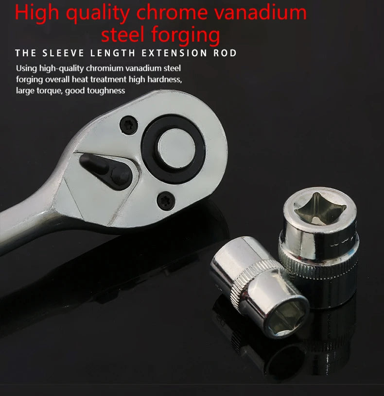 Jeu de 12 Douilles à Cliquet 1/4" – Acier Cr-V Haute Résistance - BLACKBEARD OUTDOOR INDUSTRIES