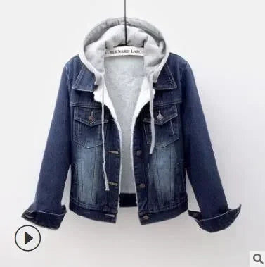 Veste en Jean Femme à Capuche – Coupe Droite Boutons, Style Streetwear Chaud Automne/Hiver - BLACKBEARD OUTDOOR INDUSTRIES