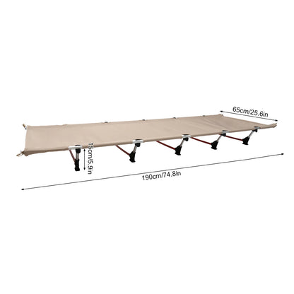 Lit de Camp Pliant Ultra-Léger 150kg – Aluminium 7075 & 6061, Oxford 600D, 190x65cm | Camping, Randonnée, Trekking | Khaki & Vert