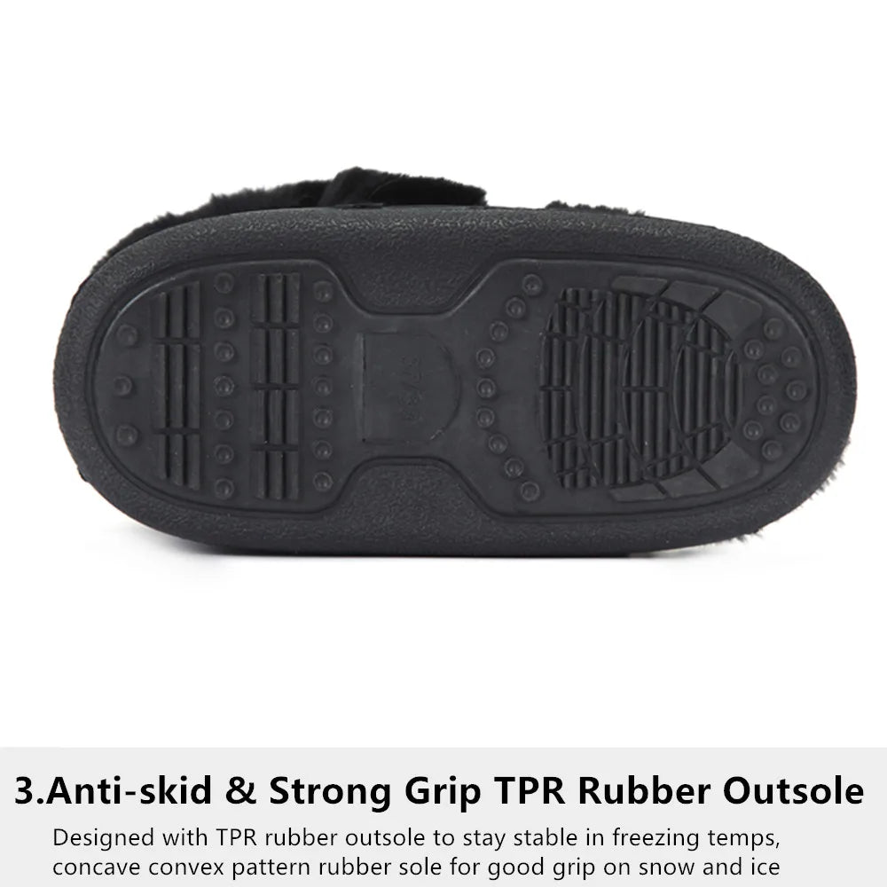 2025 Winter Snow Boots Women Ski Boots Luxury Fluffy Furry Fur Boots Female Rivets Warm Waterproof Platform Black Cotton Boots BLACKBEARD OUTDOOR INDUSTRIES